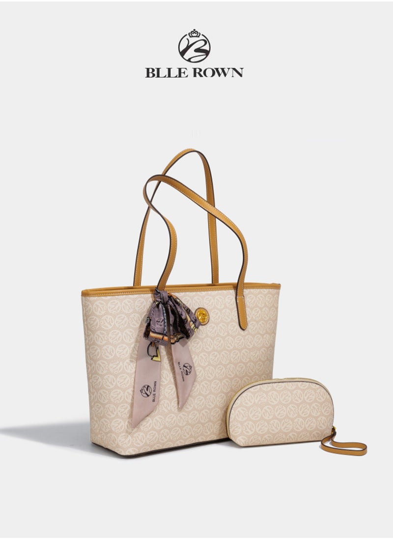 BLLE ROWN 2PCS Large Capacity Women's Luxury Handbags Casual Versatile Tote Bag Women's Commuter Bags Mommy Bag  - Image 5