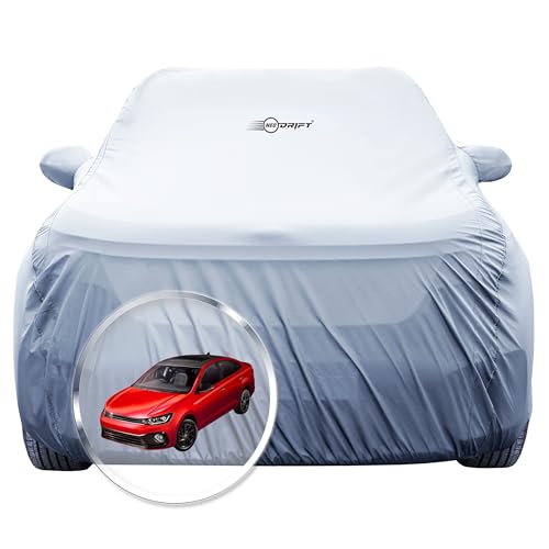 NEODRIFT 'SilverTech' Car Cover for Volkswagen Virtus (100% Water-Resistant, All Weather Protection, Tailored Fit, Precision-Fit & Breathable Fabric) (Colour: Silver) - Image 1