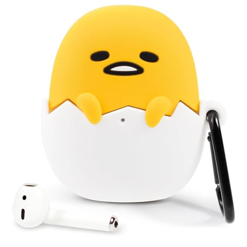 iFace x Sanrio Licensed Series [ Compatible with AirPods 1/2, Not for Pro] TPU Protective Cover [Carabiner Clip Included] [Wireless Charging Compatible] - Gudetama - Image 1