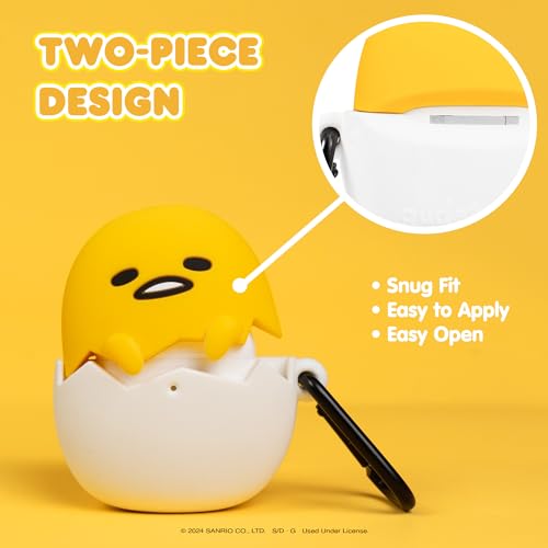 iFace x Sanrio Licensed Series [ Compatible with AirPods 1/2, Not for Pro] TPU Protective Cover [Carabiner Clip Included] [Wireless Charging Compatible] - Gudetama - Image 5
