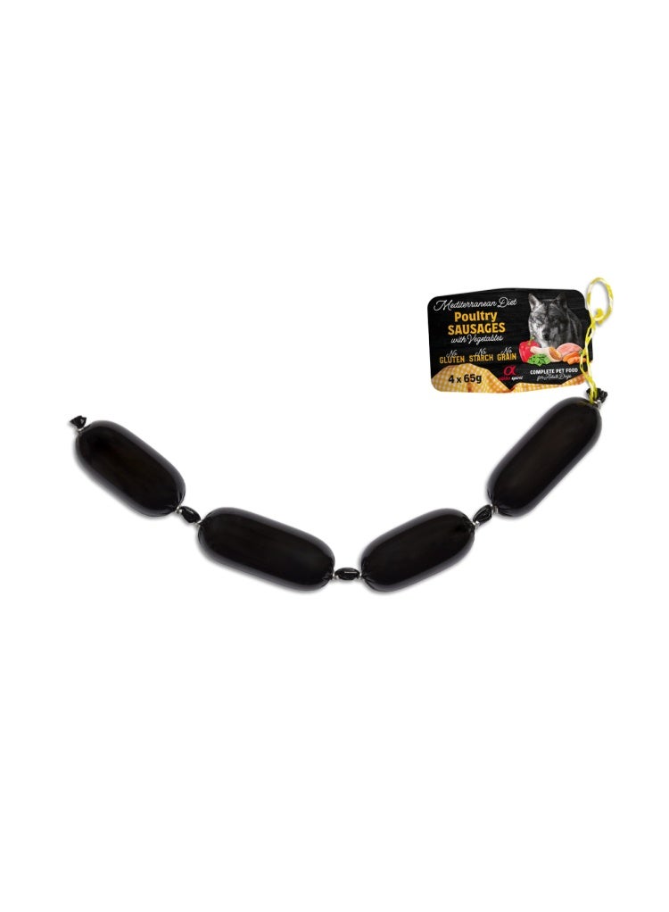 Alpha Spirit Mediterranean Sausages Poultry With Vegetables 4 x 65 g