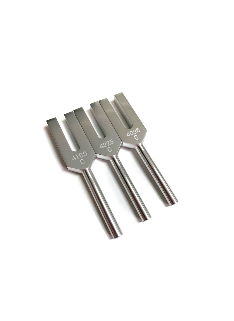 null - Tuning Forks, Tuning Forks Set for Healing- 4096/4160/4225 Hz, with Wooden Hammers Triker, Velvet storage bag and Cleaning Cloth, Use for Relaxation and Meditation, Reduce Stress - Image 1