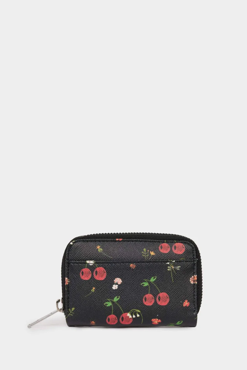 Woman Fruit Faux Leather Coin Purse