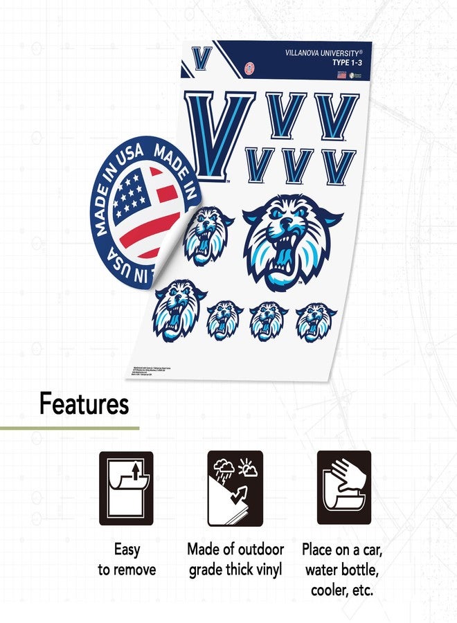 Desert Cactus Villanova University Sticker VU Wildcats Sticker Vinyl Decals Laptop Water Bottle Car Scrapbook Sheet T1 (Type 1-3) - Image 2