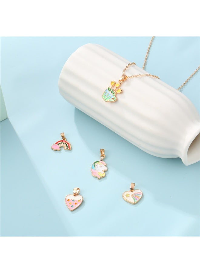 Charming Pendant Necklaces in Pastel Colors Zinc Alloy with Golden-Tone Chain Perfect Friendship Gift for Girls Charming Accessory - Image 2