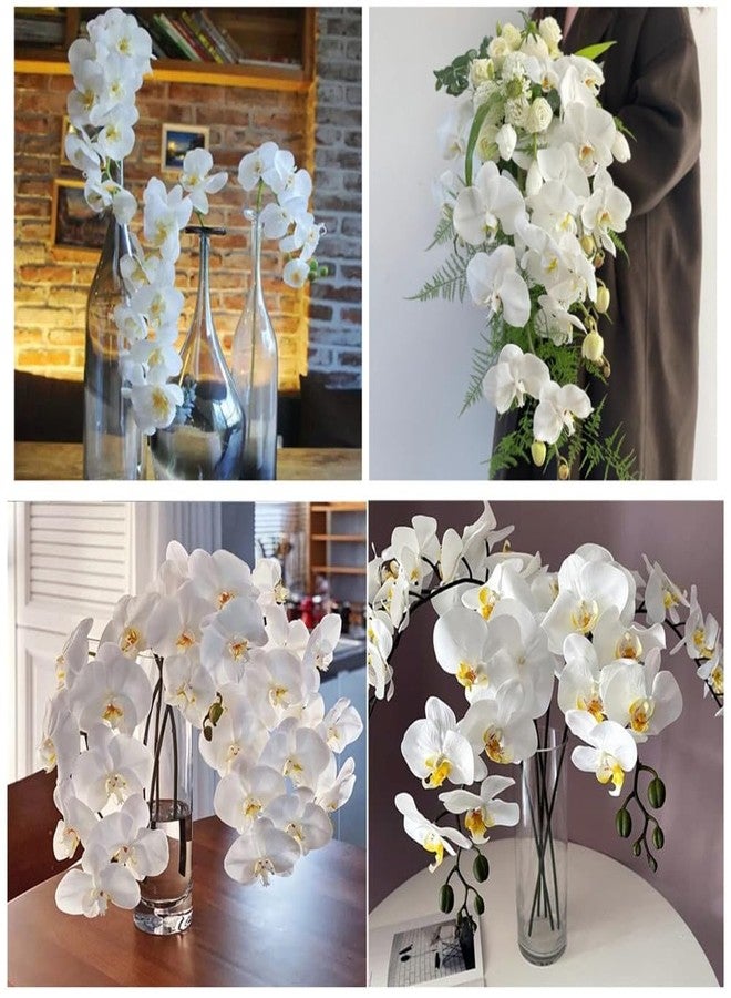 NatureMan 27inch Tall Artificial Phalaenopsis Flowers 6 Pcs White Artificial Orchid Flowers Stem Plants for Home Wedding Décor - Image 5