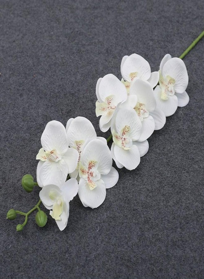 NatureMan 27inch Tall Artificial Phalaenopsis Flowers 6 Pcs White Artificial Orchid Flowers Stem Plants for Home Wedding Décor - Image 3