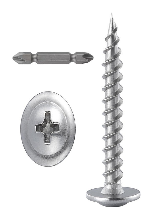 Wensilon (150pcs) #8×1-1/2" Phillips Cage Head Wood Screws Stainless Steel 410 Speed Metal Self Tapping - Image 1