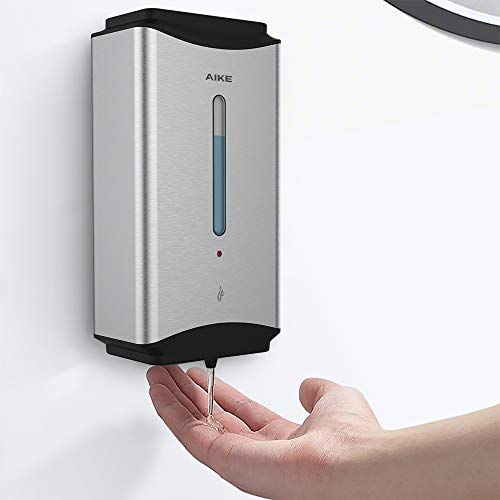 AIKE Automatic Soap Dispenser Commercial Wall Mounted Liquid Dispenser Brushed Stainless Steel Finish 1100ml Large Capacity - Image 2