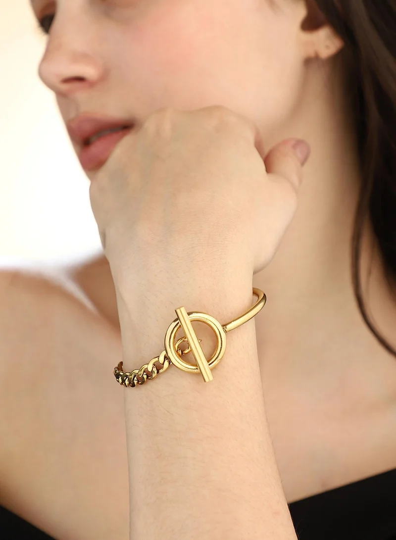 Sohi  Women The Interlock-Bar Chain Bracelet | California  Colour | One-Size | Metallic Alloy Material | Lobster Clasp Closure | Bracelet For Casual & Evening Wear for Women | Best Price UAE
