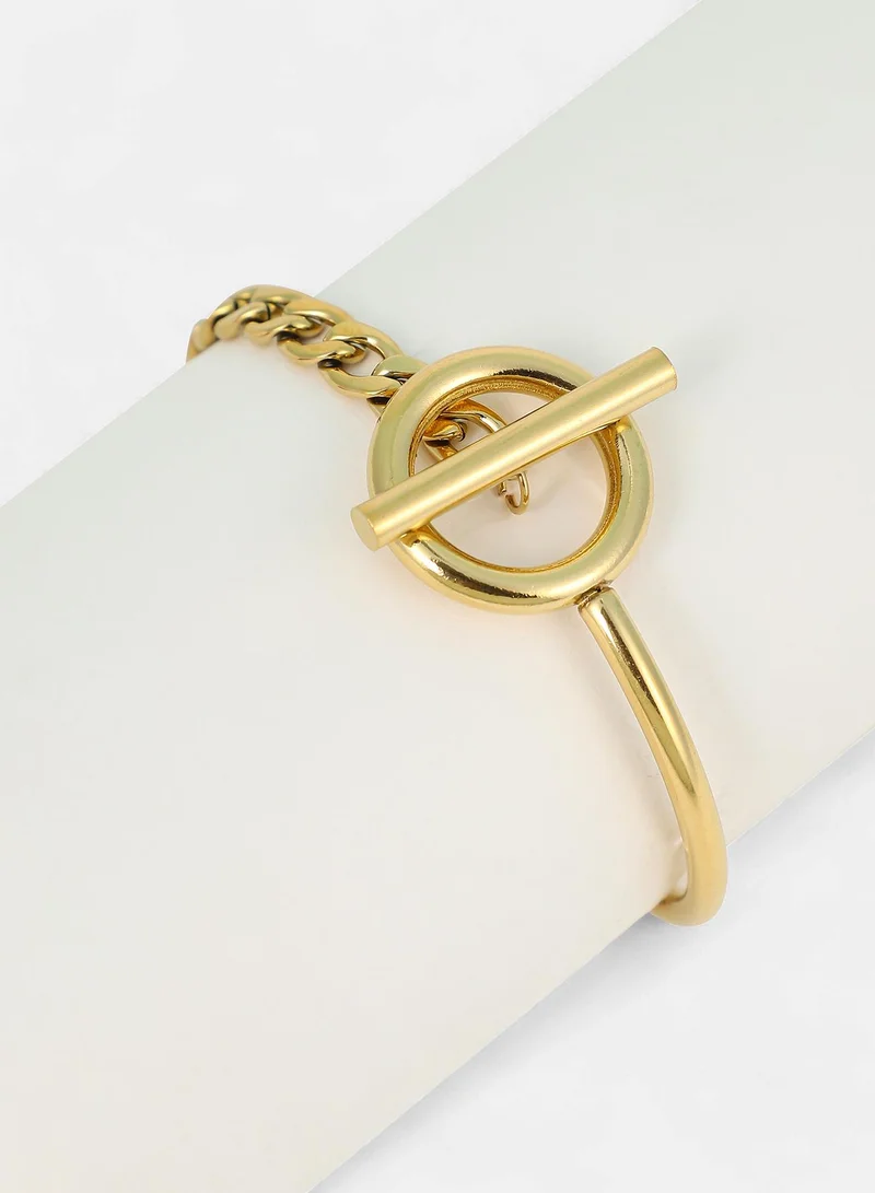 Sohi  Women The Interlock-Bar Chain Bracelet | California  Colour | One-Size | Metallic Alloy Material | Lobster Clasp Closure | Bracelet For Casual & Evening Wear for Women | Best Price UAE