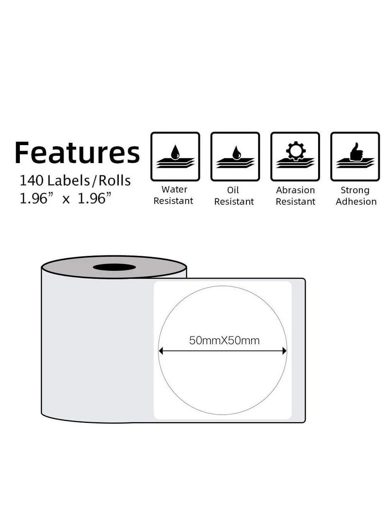 phomemo 1 Roll Label Printer Round Paper  Compatible with Phomemo M110/M200 Stickers for Business and Retailers (50*50mm)  - Image 2
