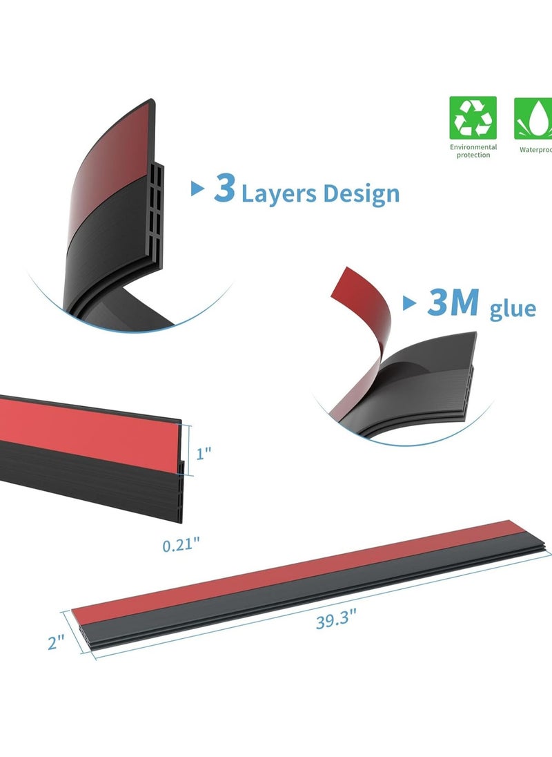 Generic - 2 Pack Under Door Draft Stopper, Weather Stripping Door Seal, Bottom of Door Sweep, Garage Window Blocker, Noise & Dust Insulation, Draft Guard for Home Essentials, Energy Saving and Noise Reduction - Image 1