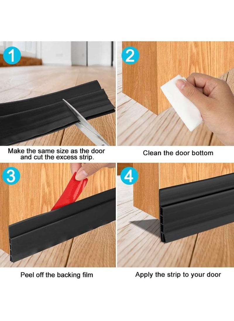 Generic - 2 Pack Under Door Draft Stopper, Weather Stripping Door Seal, Bottom of Door Sweep, Garage Window Blocker, Noise & Dust Insulation, Draft Guard for Home Essentials, Energy Saving and Noise Reduction - Image 1