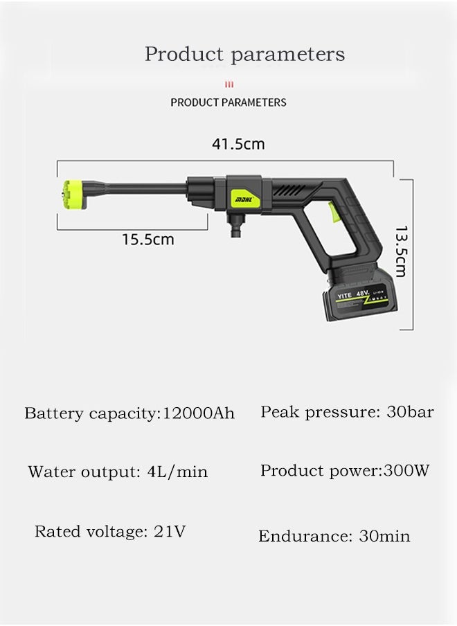 MDHL Handheld Portable Cordless High Pressure Electric Cleaning Machine 6 in 1 Nozzle Multi Scenario Use  - Image 2