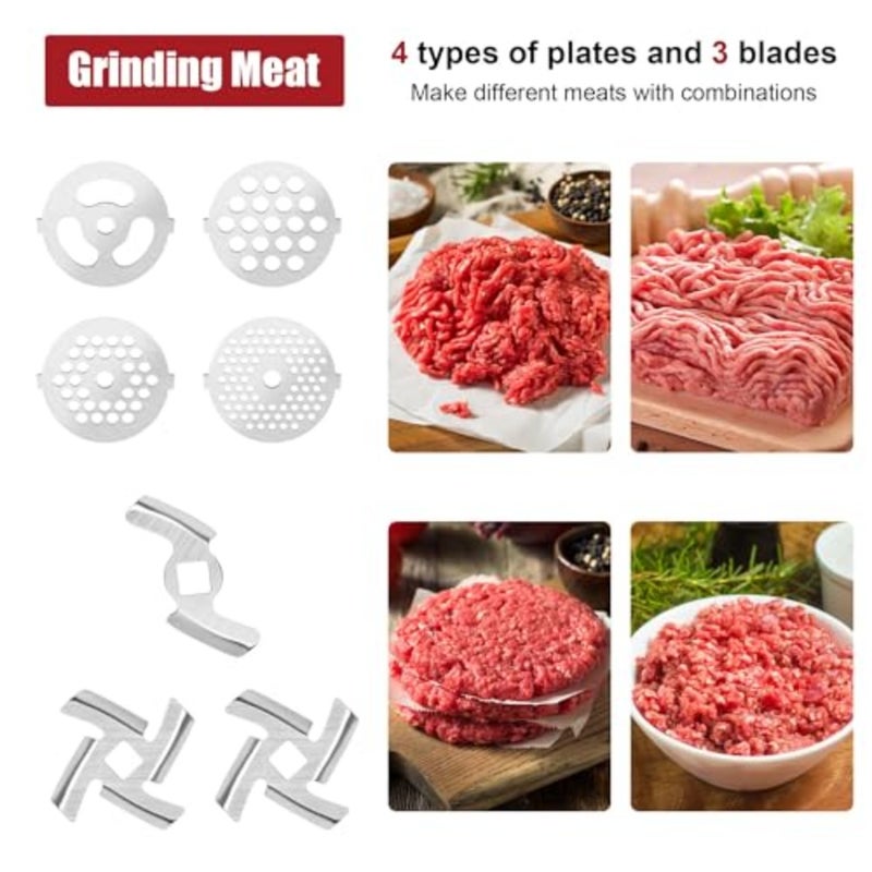 Stainless Steel Food Grinder Attachment, Compatible with KitchenAid Stand Mixers, Meat Grinder, Sausage Stuffer, Kubbe Maker, Dishwasher Safe - Image 4