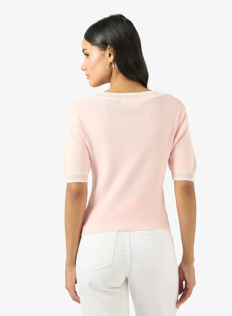 Ginger Ribbed Slim Fit Top