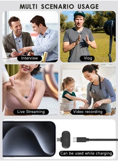 Occuwzz Wireless Lavalier Microphone, One for Two, with Charging Compartment, Long Battery Life, Noise Reduction, Portable Clip-on Lavalier Suitable for Type-C Version (Black)  - Image 5