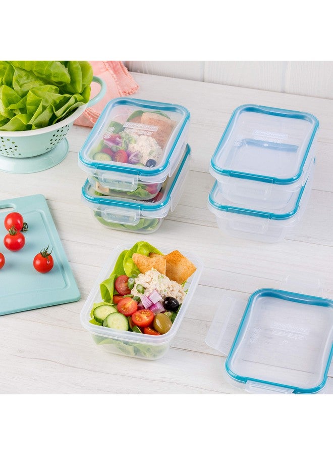 Snapware Total Solution 5-Pack (3-Cup) Plastic Food Storage Containers Set, Leakproof & Airtight Locking Lids Rectangular Tupperware, Non-Toxic BPA-Free Lids, Microwave Dishwasher Freezer Safe - Image 2