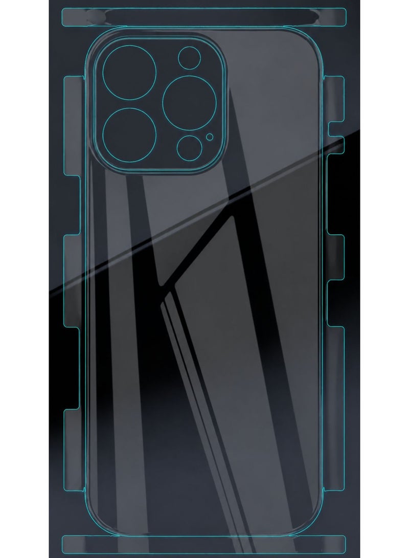 Transparent hydrogel back protector with edge coverage, compatible with iPhone 16 Pro Max