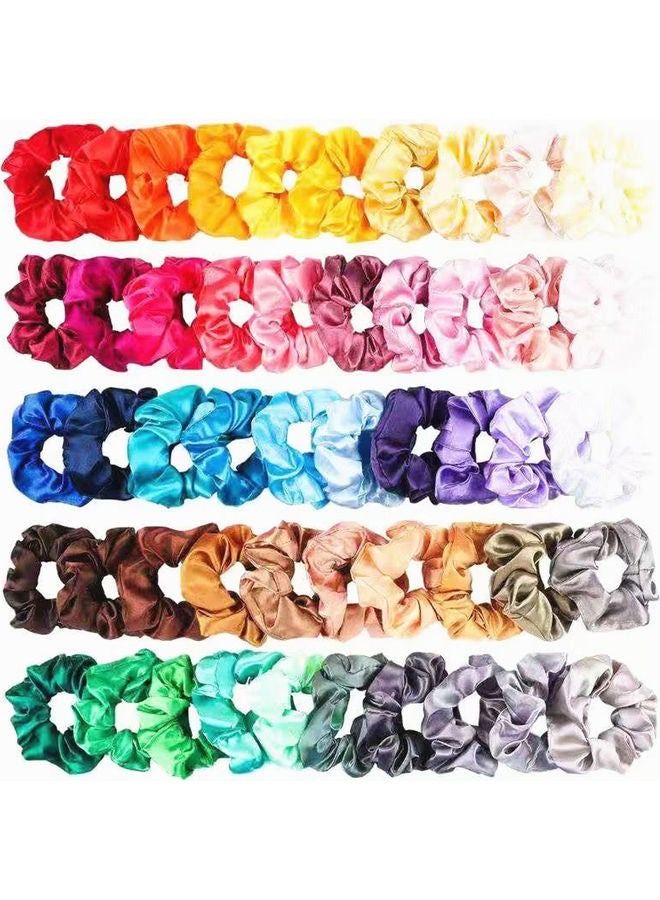 Genetic 50-Piece Hair Silk Scrunchies Multicolour - Image 1
