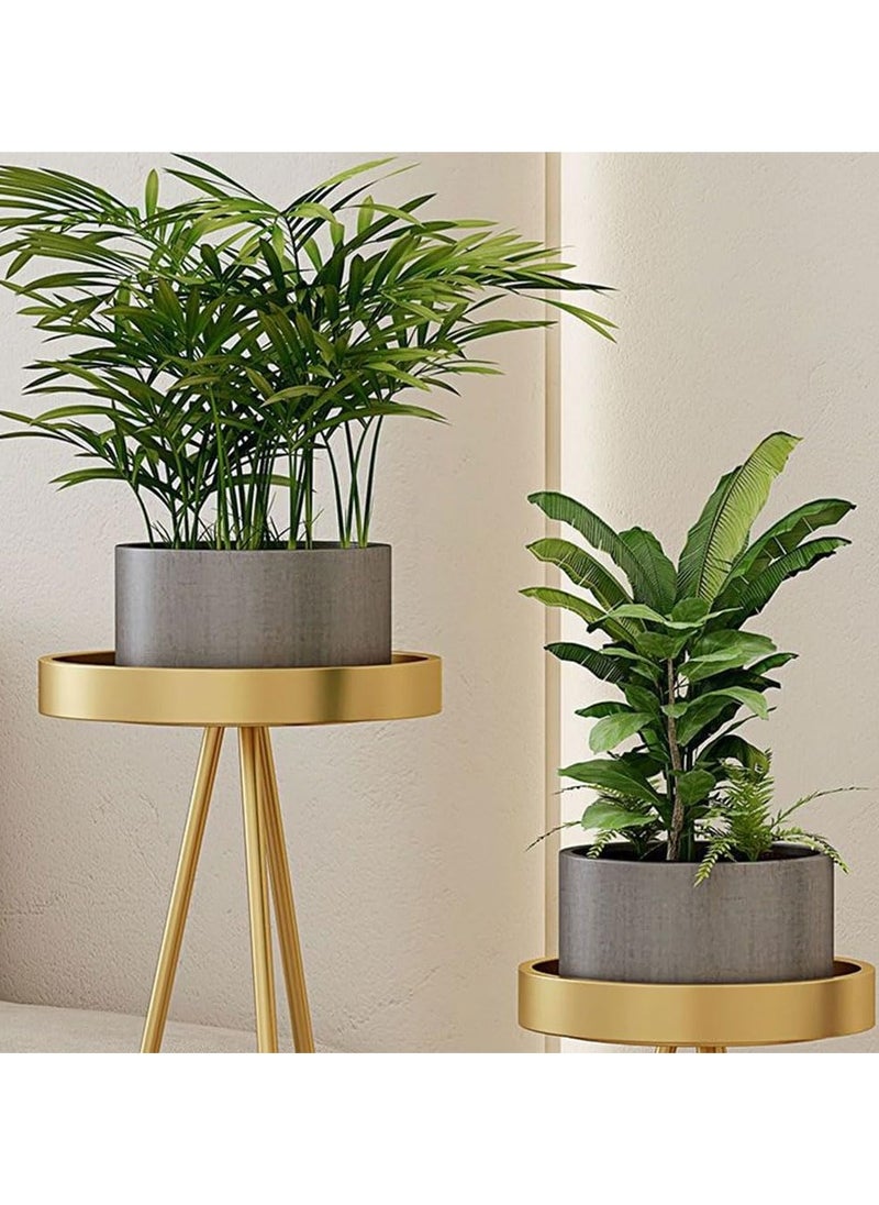 XiuWoo 1-Piece 2-Tier Tall Metal Plant Stand Indoor Outdoor Flower Pot Stand Rustproof Iron Flower Pot Holder Shelf Nordic Creative Round Plant Display Rack For Patio Corner Balcony  - Image 5