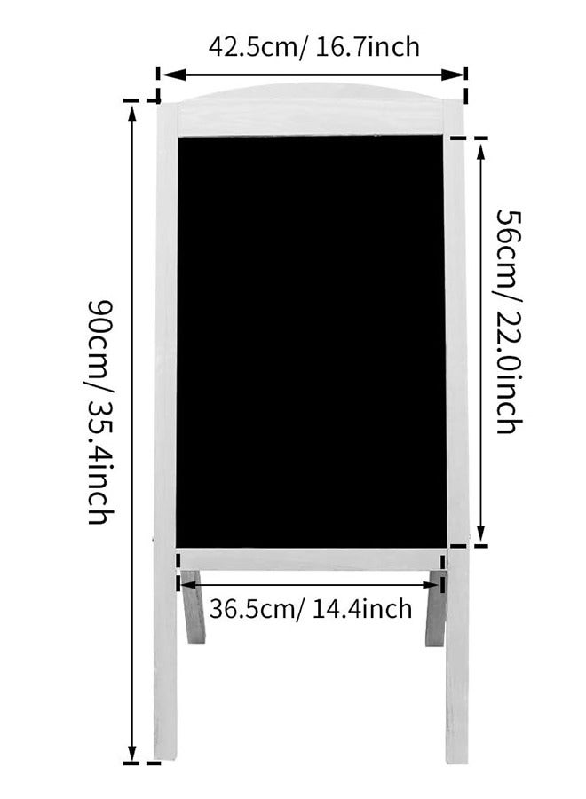 Generic Magnetic Chalkboard Sign Stand 90 x 42.5cm Pine Wood A Framed Wooden Message Chalk Board School Blackboard Easel Rustic Sidewalk Display for Business Restaurant Wedding Menu  - Image 2