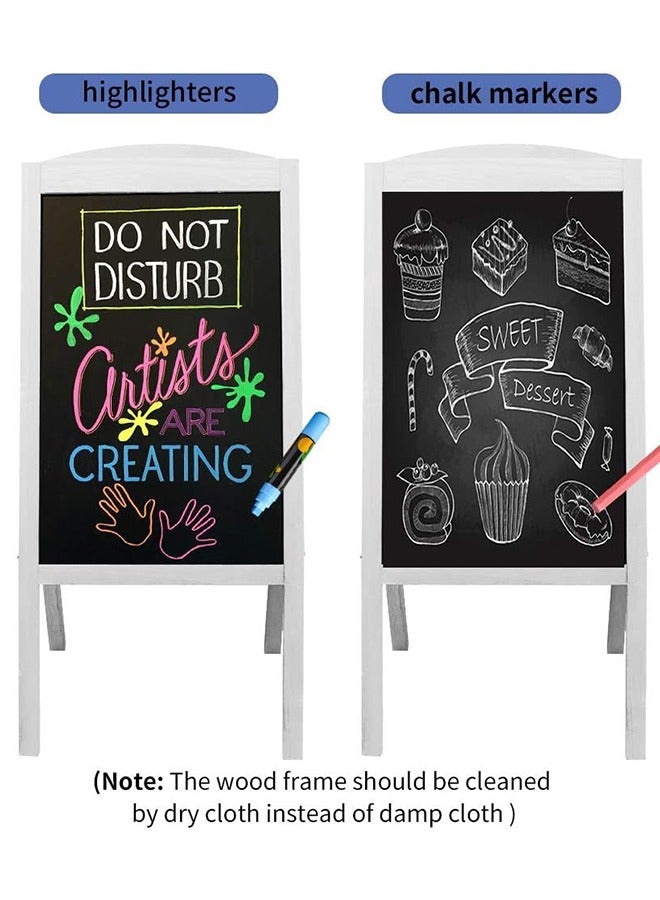 Generic Magnetic Chalkboard Sign Stand 90 x 42.5cm Pine Wood A Framed Wooden Message Chalk Board School Blackboard Easel Rustic Sidewalk Display for Business Restaurant Wedding Menu  - Image 3