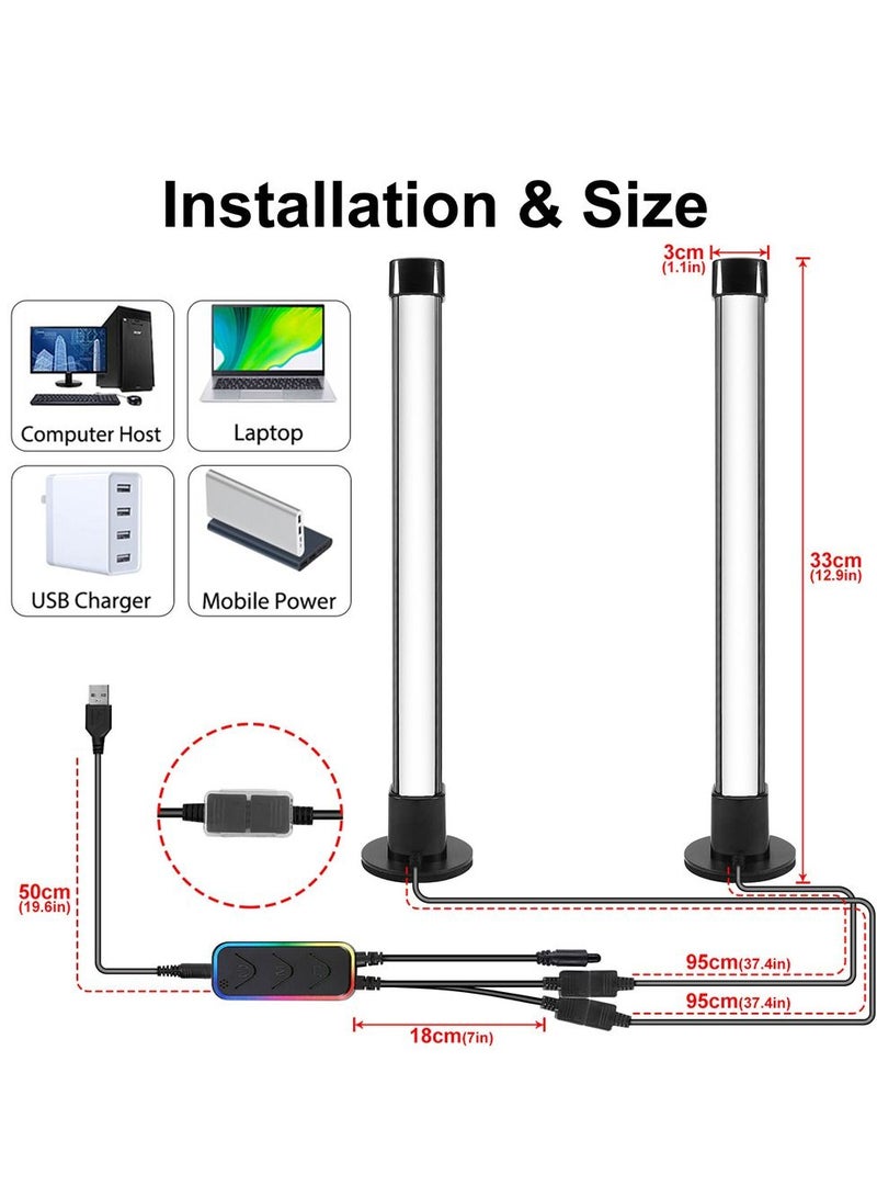 أمبيانتي قضبان إضاءة LED ذكية محيطة 2 أضواء تدفق RGB تحكم تطبيق بلوتوث في التلفزيون والكمبيوتر والإضاءة الخلفية مع مزامنة الموسيقى لإعداد الألعاب وتزيين غرفة الترفيه  - Image 4