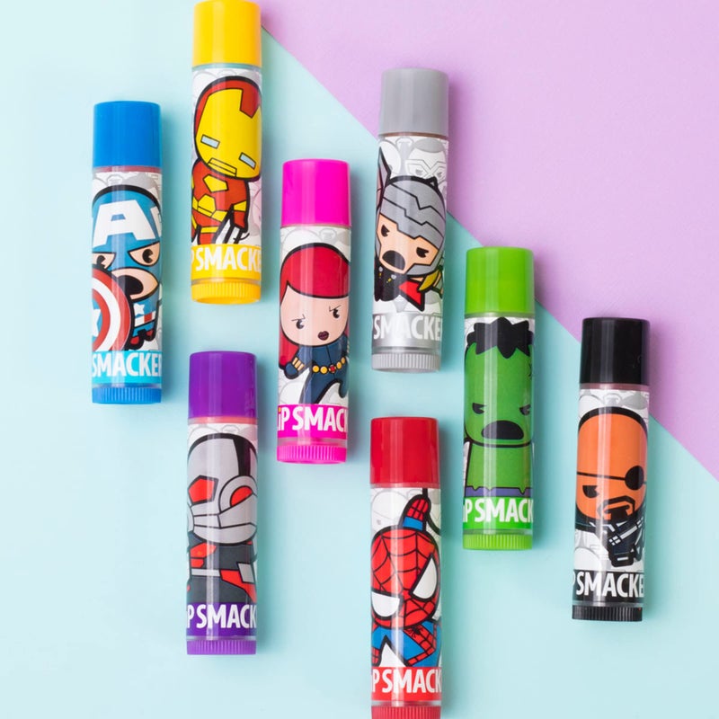 Lip Smacker Marvel Avenger Flavored Lip Balm Party Pack 8 Count, Super Hero, Spirderman, Iron Man, Captain America, Clear, For Kids - Image 3