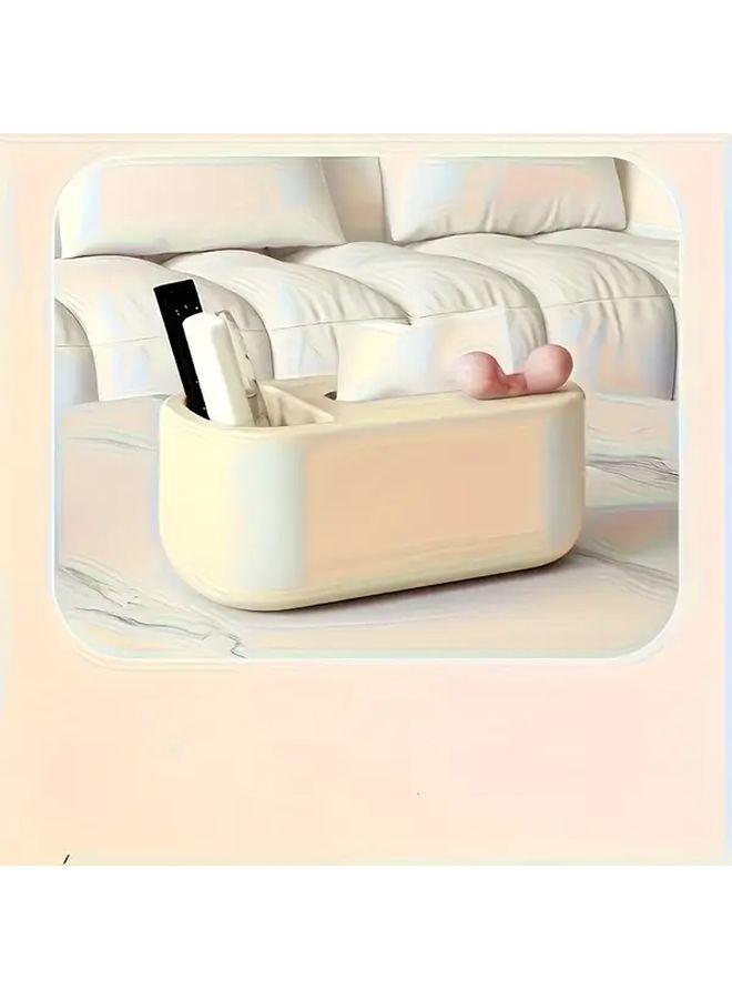 Elegant Beige Tissue Box Holder With Bow Modern Home Decor Storage Organizer - Image 3