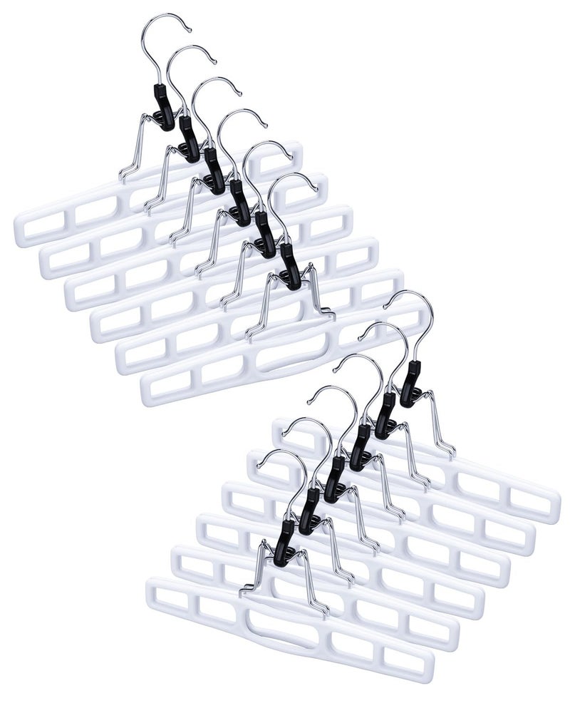AMKUFO 20 Pack Pants-Hangers Skirt-Hangers, Plastic Pant-Hangers-for-Women Men, Pants-Hangers-Space-Saving, Clamp Hangers-for-Pants Jeans Shorts Tie Belt - Image 1
