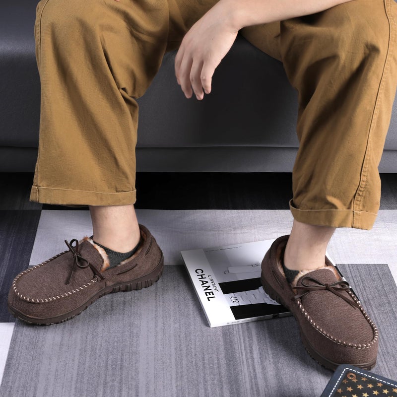 MIXIN Mens Slippers Indoor Outdoor Memory Foam House Shoes Anti-Slip Moccasins Slippers for Men - Image 2