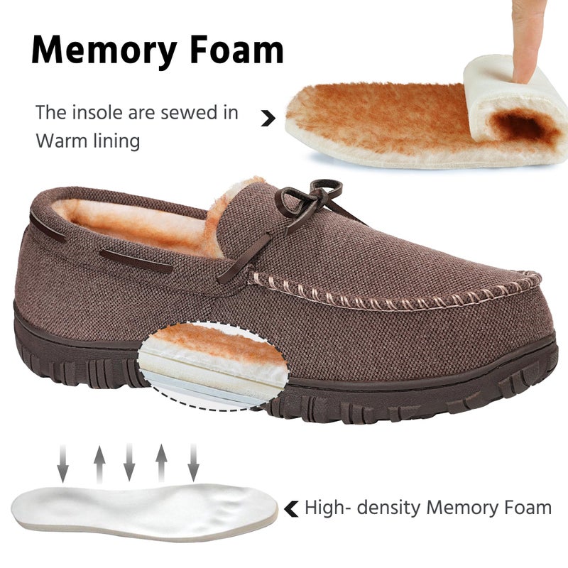 MIXIN Mens Slippers Indoor Outdoor Memory Foam House Shoes Anti-Slip Moccasins Slippers for Men - Image 3