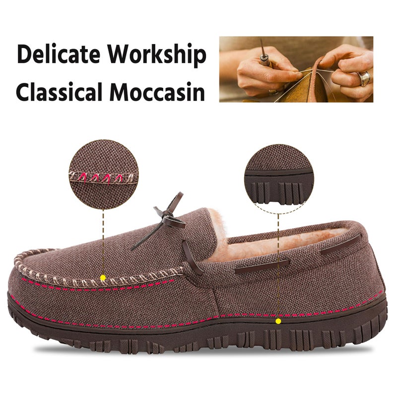 MIXIN Mens Slippers Indoor Outdoor Memory Foam House Shoes Anti-Slip Moccasins Slippers for Men - Image 4