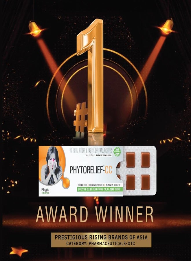 PhytoRelief-CC PhytoRelief CC® -5X Natural Support | Quick Relief from Sore & Scratchy Throat | Seasonal Cold & Cough | Clinically tested & Patented| Sugar-Free Pastilles -Pack of 1 (10 Pastilles) - Image 3