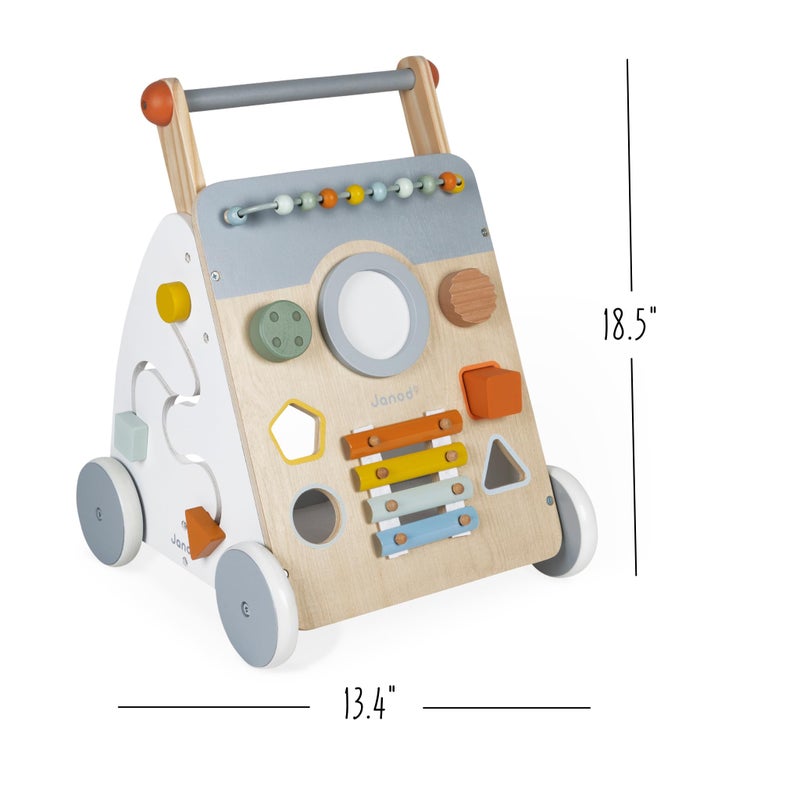 Janod Sweet Cocoon Wooden Multi-Activity Baby Walker - Ages 12 Months+ - J04410 - Image 3