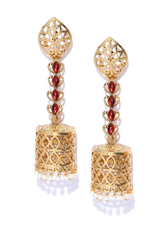 Priyaasi Elegant Women Metal Earrings with pattern and secured with Post and Back closure and styled in ideal for Ethnic moments — a must-have for your statement wardrobe.  - Image 2