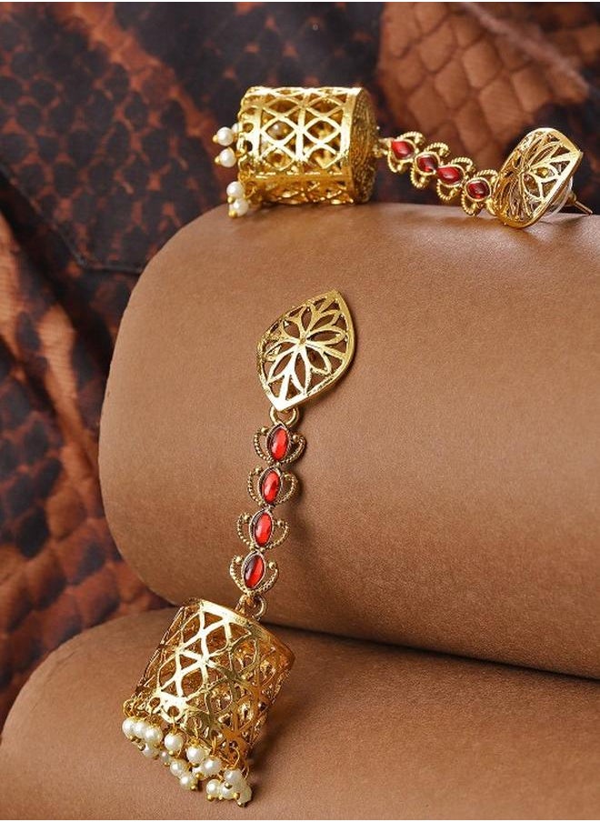 Priyaasi Elegant Women Metal Earrings with pattern and secured with Post and Back closure and styled in ideal for Ethnic moments — a must-have for your statement wardrobe.  - Image 1