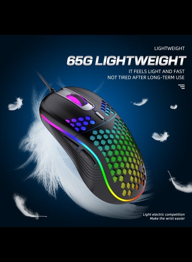 Gaming Mouse,Gaming Mice Honeycomb Hollow Design Ergonomic Wired Mouse with RGB Backlight,up to 8000 DPI,RGB Gaming Mouse for Mac, Laptop,Computer,PC - Image 3