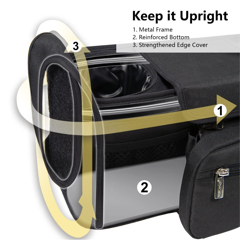 TOPDesign Universal Baby Stroller Organizer, Stroller Caddy with Heightened Insulated Cup Holders & Non-Slip Secure Hooks Accessories, Fits Most Strollers, Machine Washable (Black) - Image 4
