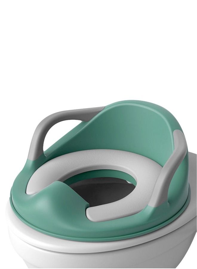 BAYBEE Melo Baby Potty Seat For Western Toilets Kids Toilet Potty Training Seat For Baby With Handle Cushion Lock Kids Potty Chair Kids Potty Seat For Baby Kids 1 To 8 Years Boys Girls Green  - Image 1