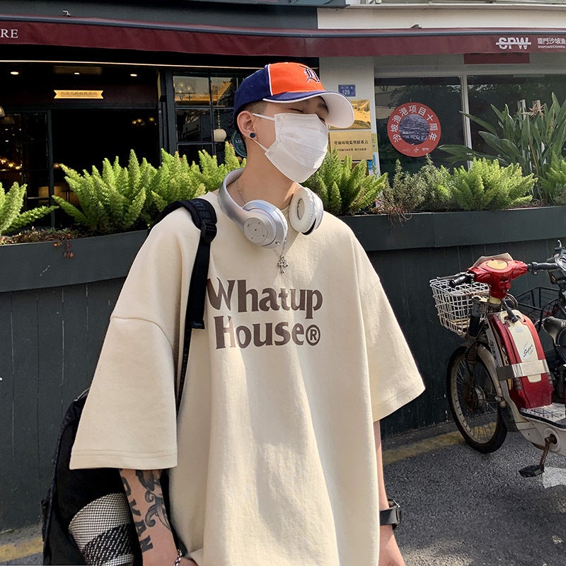 Factory Direct Supply Short-sleeved T-shirt Men's and Women's Summer Letter Printing Simple All-match oversize Trendy Half-sleeved T-shirt - Image 2