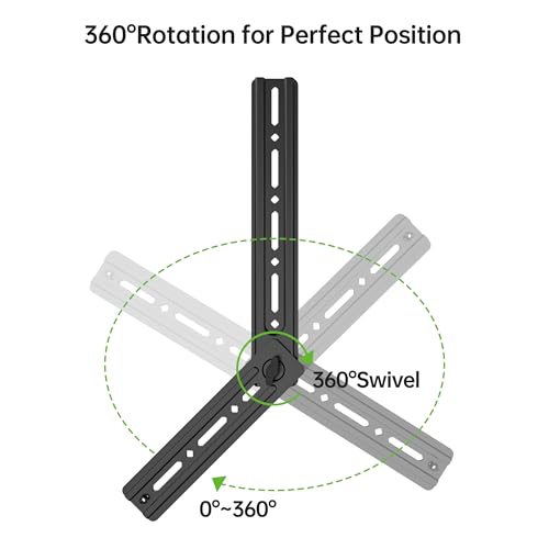 USX MOUNT Soundbar Mount, Sound Bar Mount for Mounting Above or Under TV, Fits Most of Sound Bars Up to 16 Lbs, with Detachable Extension Plates - Image 2