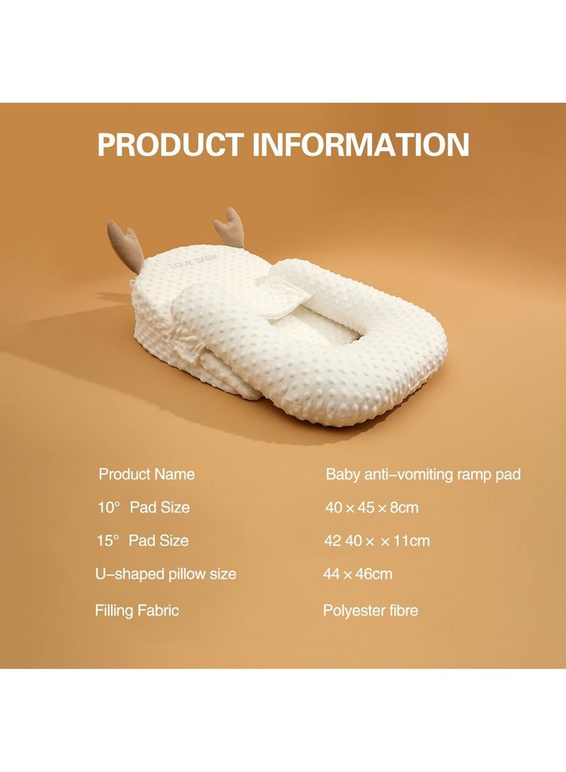 CoddleBaby KSA Moms’ New Favorite Baby Lounger! Sold Out 3 Times — Adjustable Anti-Reflux Pillow with Cute Antler Design 🦌 Perfect for Feeding, Tummy Time & Travel ✨ - Image 3
