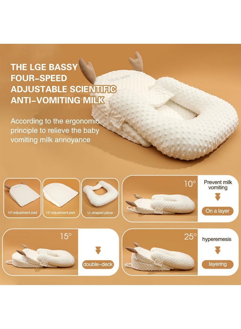 CoddleBaby KSA Moms’ New Favorite Baby Lounger! Sold Out 3 Times — Adjustable Anti-Reflux Pillow with Cute Antler Design 🦌 Perfect for Feeding, Tummy Time & Travel ✨ - Image 2