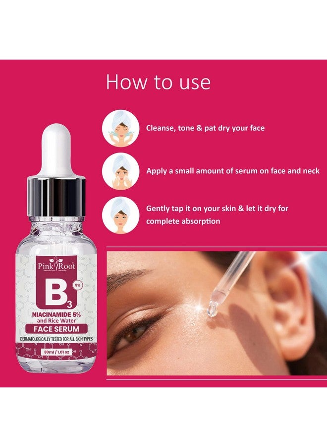 Pink Root Niacinamide 5% + Zinc Serum for Face, Pore Reducer, Uneven Skin Tone Treatment, Diminishes Acne Prone, Skin Balancing Pore Reducing, Restores Elasticity - Image 5