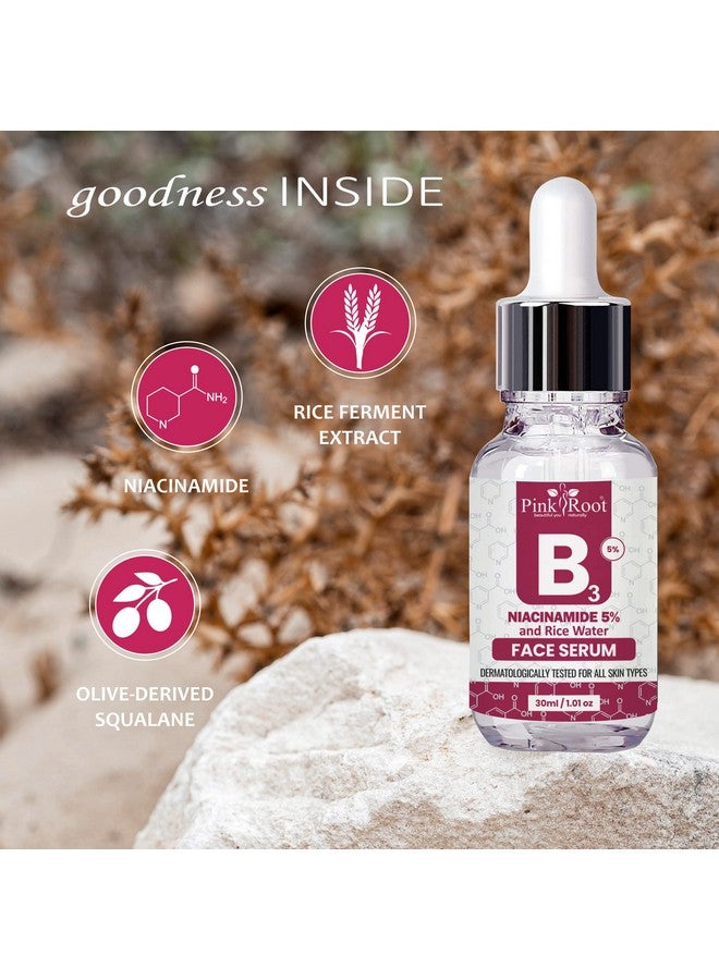 Pink Root Niacinamide 5% + Zinc Serum for Face, Pore Reducer, Uneven Skin Tone Treatment, Diminishes Acne Prone, Skin Balancing Pore Reducing, Restores Elasticity - Image 3