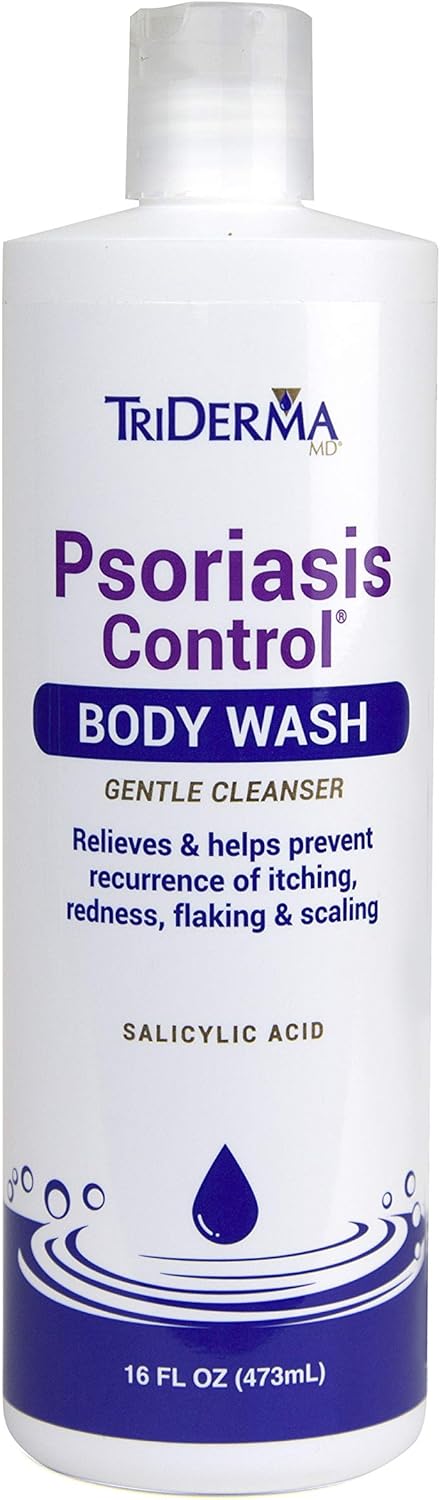 TriDerma - TriDerma Psoriasis Control Body Wash - Gentle 2% Salicylic Acid Cleanser, AP4 Aloe Vera Gel - Psoriasis Treatment Soothes Itching, Redness, Flaking - No Cortisone or Coal Tar - 16 oz - Image 1