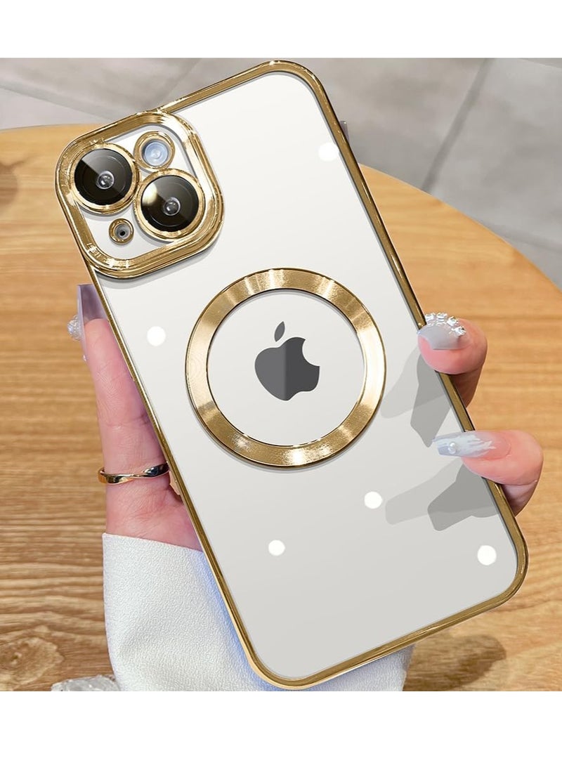 ELTRAZONE iPhone 14 Case with Integrated Camera Lens Protection [TOP N56 Magnets] [Military Grade Drop Protection] for Magsafe Women Men iPhone 14 Cover Case 6.1" Gold  - Image 1